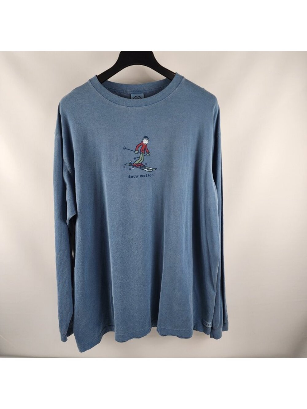 Life Is Good T-Shirt Men XXL Blue Snow Motion Graphic L/S Tee NWT